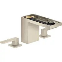 Hansgrohe 3-Loch-Waschtischarmatur 110 Axor MyEdition A 150mm, m Pus-Op-Abl, o Pl., brush. ni.