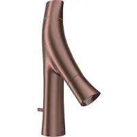 Hansgrohe 2-Griff-Waschtischmischer AXOR STARCK ORGANIC 80 DN 15 m ZAG G 1 1/4 brushed red gold mit Zugstangen-Ablaufgarnitur G 1 1/4 brushed red gold