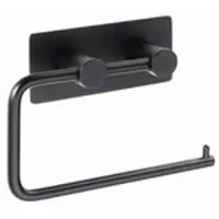BRILLANTBAD BEASY Toilettenpapierhalter Edelstahl Schwarz 42x145x100 mm für Bad & WC >> zum Kleben