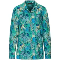 Goldner Kurzarmbluse "Blusenshirt mit floralem Print" figurschmeichelnde Schnittführung