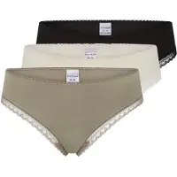 Schiesser 3er-Set: Slips in Oliv/ Creme/ Schwarz - 42