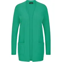Goldner Kurzgröße: Elegante Strickjacke mit Kaschmir in grün | Gr.: 21