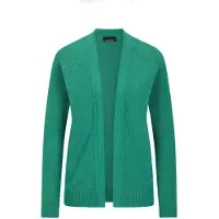 Goldner Kurzgröße: Strickjacke mit Strickbandblende in grün | Gr.: 25