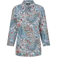 Goldner Kurzgröße: Druckbluse mit Paisley-Muster in bunt / gemustert | Gr.: 23