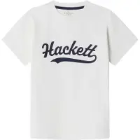 Hackett London für Jungen. HK5000020 T-shirt Logo Tee weiß (K07), Lässig, Baumwolle, Kurzarm, Kinderbekleidung