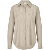 MADELEINE Hemdbluse "Hemdbluse Jacquardbluse mit zartem Muster", Damen, Gr. 34, weiß (berber), Obermaterial: 100% Viskose CV., Modern, figurumspielend, Blusen Hemdbluse, Jaquardmuster