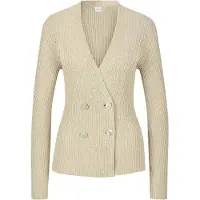 MADELEINE Strickjacke "Strickblazer Edle Strickjacke als Doppelreiher, V-Ausschnitt" Perlmuttknöpfe