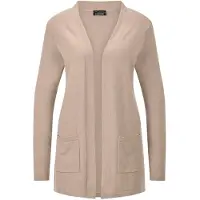 Goldner Kurzgröße: Elegante Strickjacke mit Kaschmir in beige | Gr.: 21