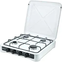 Ravanson K-04T Gas Countertop Hob – 4 Zones – White – 495 x 540 x 105 mm