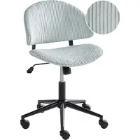 Beliani Bürostuhl Hellblau Cord Drehbar Höhenverstellbar Modernes Design Retro Stil Schreibtischstuhl Computerstuhl für Homeoffice Büro Arbeitsplatz