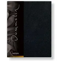 Dommelin Spannbettlaken Schwarz (Satin 300TC)-120 x 220 cm