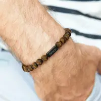 Yoursurprise Tigerauge-Armband mit Gravur - S - 8mm