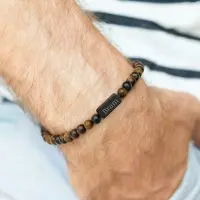 Yoursurprise Tigerauge-Armband mit Gravur - S - 6mm