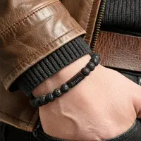 Steel & Barnett Lava armband mit Gravur - M - 8mm