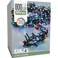 PerfectLED LED-Clusterlichterkette, 800 LEDs, bunt, 230 V, grün, Innen/Außen, 19 m, Timer