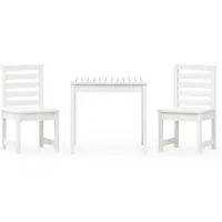 vidaXL 3-tlg. Garten-Bistro-Set Weiß Massivholz Kiefer