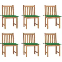 Syfax Gartenstühle 6 Stk. mit Kissen Massivholz Teak