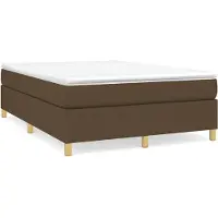 Syfax Boxspringbett mit Matratze Dunkelbraun 140x190 cm Stoff