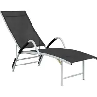 Syfax Sonnenliege Textilene und Aluminium Schwarz