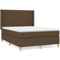 Syfax Boxspringbett mit Matratze Dunkelbraun 140x200 cm Stoff