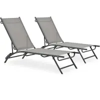 Syfax Sonnenliegen 2 Stk. Textilene und Stahl