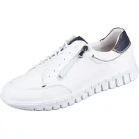 Waldlaufer Schnürhalbschuhe bequem in weiss/weiss kombi, Gr. 7.5