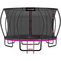 Thunder Gartentrampolin Ultra 488 cm 16 ft Innennetz 150 kg Rosa Schwarz