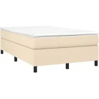 Syfax Boxspringbett mit Matratze Creme 120x190 cm Stoff