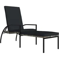 Syfax Sonnenliege mit Fußhocker PE-Rattan Grau