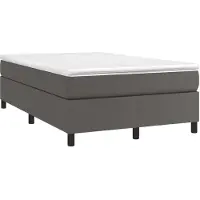 vidaXL Boxspringbett mit Matratze Grau 120x190 cm Kunstleder