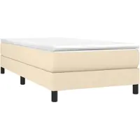 vidaXL Boxspringbett mit Matratze Creme 80x200 cm Stoff