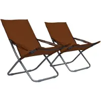 Syfax Klappbare Strandstühle 2 Stk. Stoff Braun
