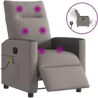 Syfax Massagesessel Elektrisch Taupe Stoff