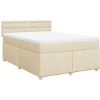 Syfax Boxspringbett mit Matratze Creme 140x200 cm Stoff