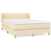 Syfax Boxspringbett mit Matratze Creme 140x200 cm Stoff