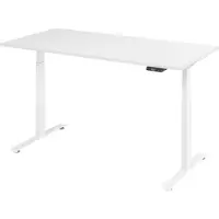 Bümö Schreibtisch elektrisch Lite - Nachbildung: Weiß, Größe: 160 x 80 cm, Gestell: Weiß