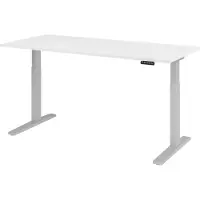 Bümö Schreibtisch elektrisch XMKA - Nachbildung: Weiß, Gestell: Silber, Größe: 180 x 80 cm
