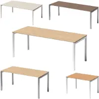 Bisley Cito Schreibtisch U-Gestell fixiert - Nachbildung Ahorn, Gestell: Silber, Größe: 120 x 80 cm