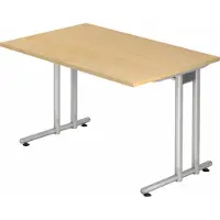 Bümö Schreibtisch Serie-N - Größe: 80 x 80 cm, Nachbildung: Nussbaum