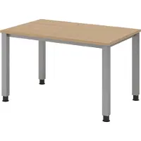 Bümö Schreibtisch Serie-Q - Gestell: Silber, Größe: 120 x 80 cm, Nachbildung: Eiche