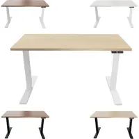 Bisley E-WonderTech Schreibtisch - Größe: 180 x 80 cm, Gestell: Verkehrsweiß, Nachbildung: Lincoln Walnuss