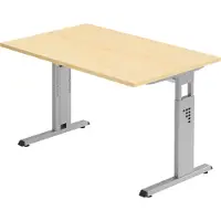 Bümö Schreibtisch Serie-O - Nachbildung Ahorn, Gestell: Silber, Größe: 120 x 80 cm