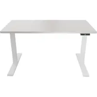 Bisley E-WonderTech Schreibtisch - Nachbildung: Lichtgrau, Gestell: Verkehrsweiß, Größe: 120 x 60 cm
