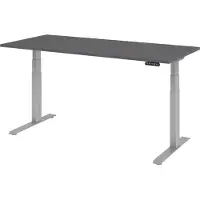 Bümö Schreibtisch elektrisch XDKB - Gestell: Silber, Nachbildung: Graphit, Größe: 180 x 80 cm