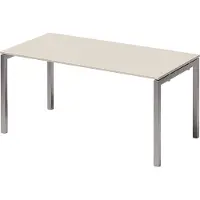 Bisley Cito Schreibtisch U-Gestell verstellbar - Gestell: Silber, Größe: 160 x 80 cm, Nachbildung: Grauweiß