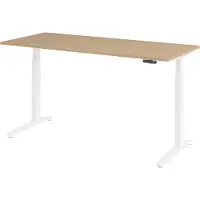 Bümö Schreibtisch elektrisch XBHM - Größe: 180 x 80 cm, Gestell: Weiß, Nachbildung: Eiche