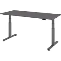 Bümö Schreibtisch elektrisch XDSM - Nachbildung: Graphit, Gestell: Graphit, Größe: 180 x 80 cm