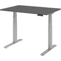 Bümö Schreibtisch elektrisch XDKB - Gestell: Silber, Größe: 120 x 80 cm, Nachbildung: Graphit