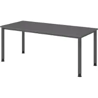 Bümö Schreibtisch Serie-H - Nachbildung: Graphit, Gestell: Graphit, Größe: 180 x 80 cm