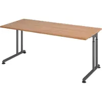 Bümö Schreibtisch Serie-Z - Gestell: Graphit, Nachbildung: Nussbaum, Größe: 180 x 80 cm